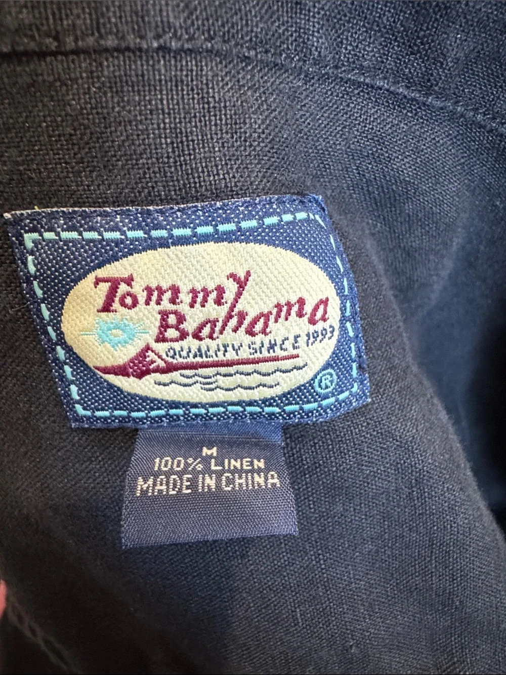 Tommy Bahama Men's Black Linen Button-Up Shirt Jacket #689